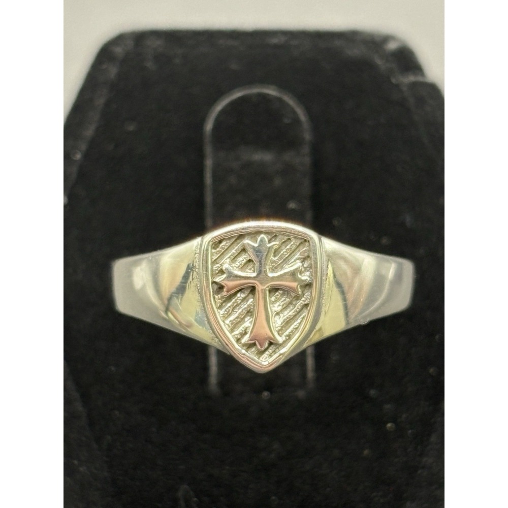 New Condition Sterling Silver Medieval Cross Ring Size 10 H11